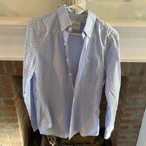 Mens American Eagle Button Down Blue Dot Shirt size Small